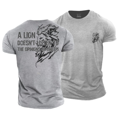 Men's A Lion Doesn't Listen to The Opinions of Sheep Cotton T-Shirt
